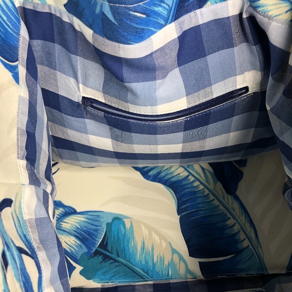 Large Tropical Palm Print Cotton Canvas Tote Bags - Picture 5 of 16